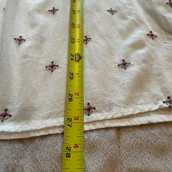 Pink Floral Embroidered Boho Peasant top - Picture 10 of 12